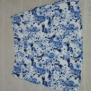Lady Hagen Blue and White Floral Skort